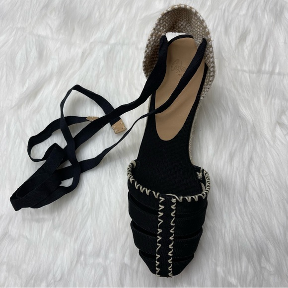 🆕 Castañer Cici Espadrille - Black, Tan & White - Picture 5 of 9
